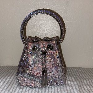 Bon Bon Crystal Embellished Crossbody Bucket Bag
